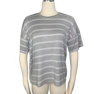 Urban Outfitters Lumiere Paloma Stripe Ruffle Back Tie Waist Tee T-shirt Size M